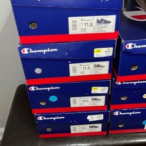 Brand-new champion men’s athletic shoes in black and grey